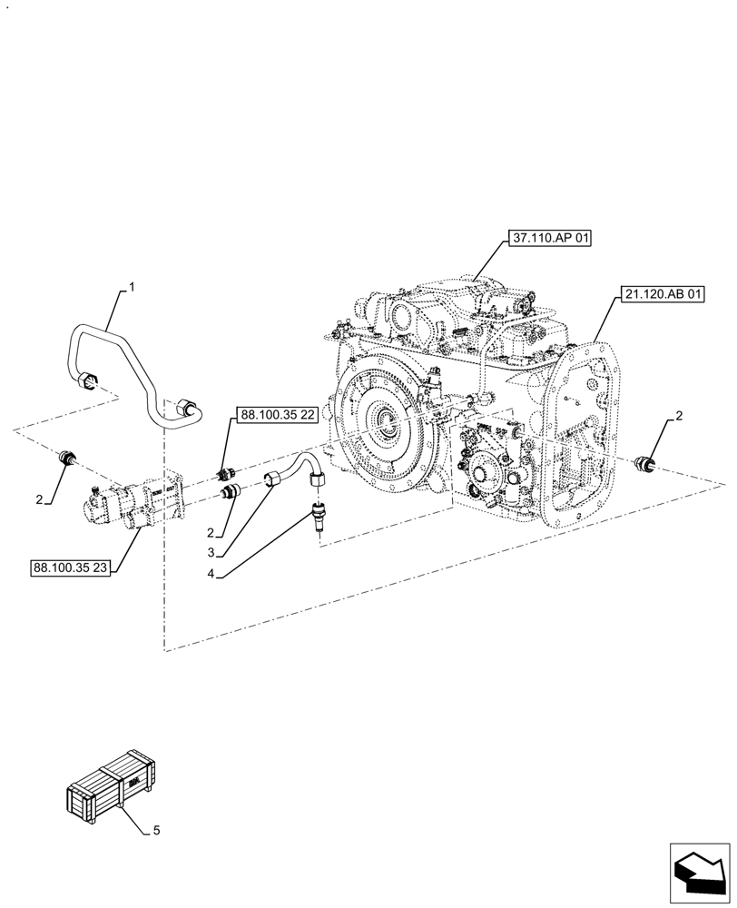 Схема запчастей Case IH FARMALL 110A - (88.100.35[24]) - VAR - 720370 - DIA KIT, TRAILER BRAKE (88) - ACCESSORIES