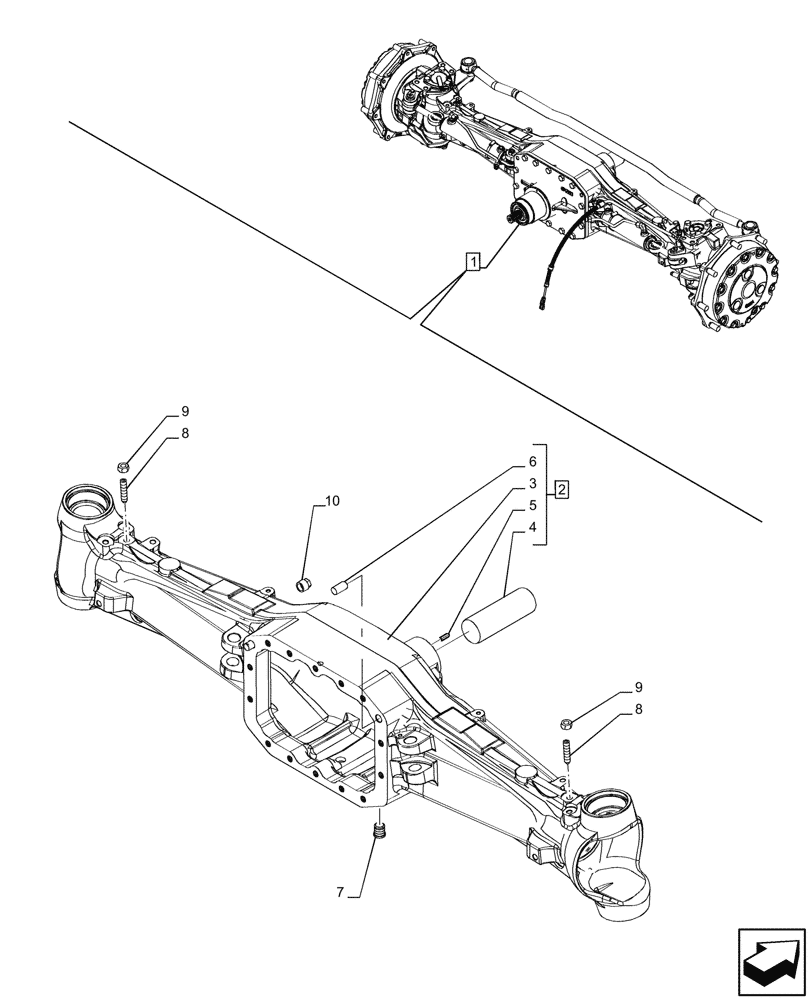 Схема запчастей Case IH PUMA 220 - (25.100.AD[07]) - VAR - 391157 - 4WD FRONT AXLE, HOUSING (25) - FRONT AXLE SYSTEM