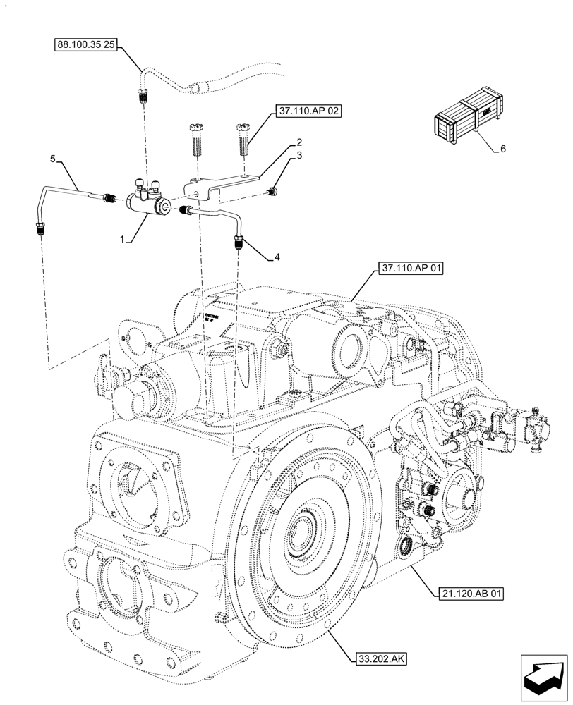 Схема запчастей Case IH FARMALL 130A - (88.100.35[21]) - VAR - 720370 - DIA KIT, TRAILER BRAKE (88) - ACCESSORIES