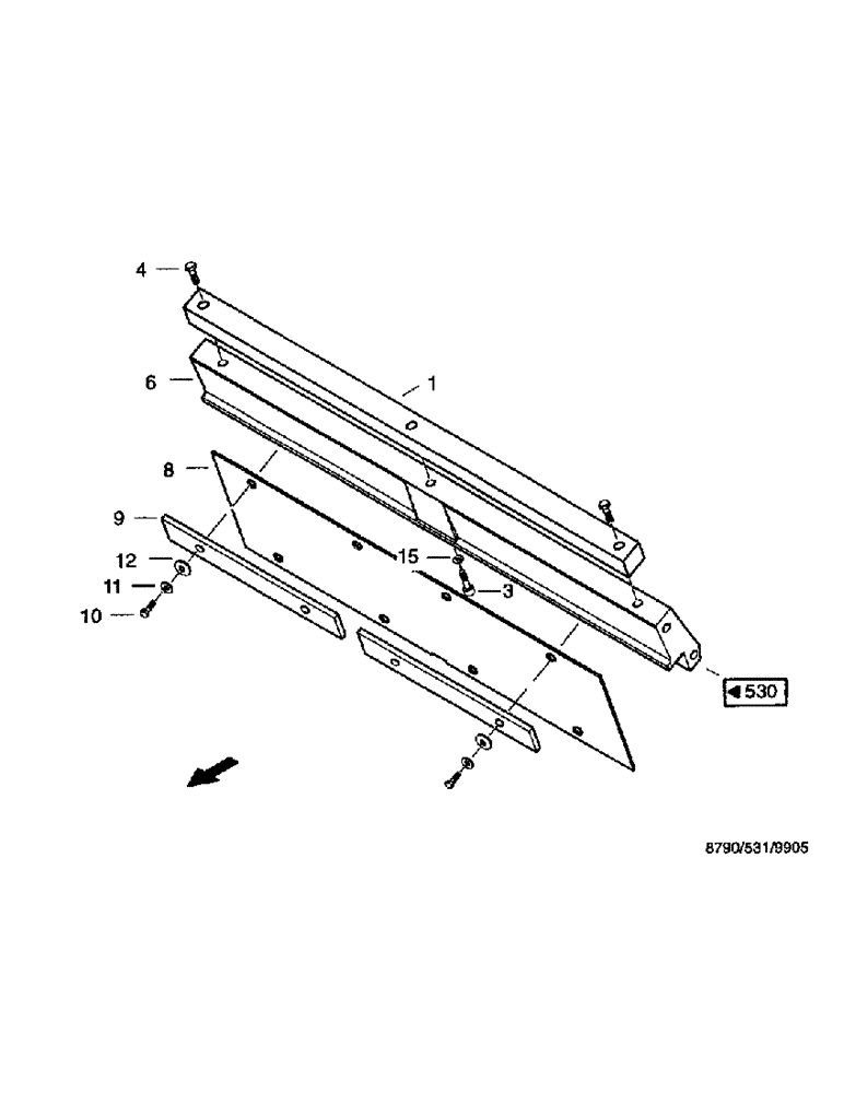 Схема запчастей Case IH 8790 - (109) - CHOPPING UNIT, SHEAR BAR, GRASS (64) - CHOPPING