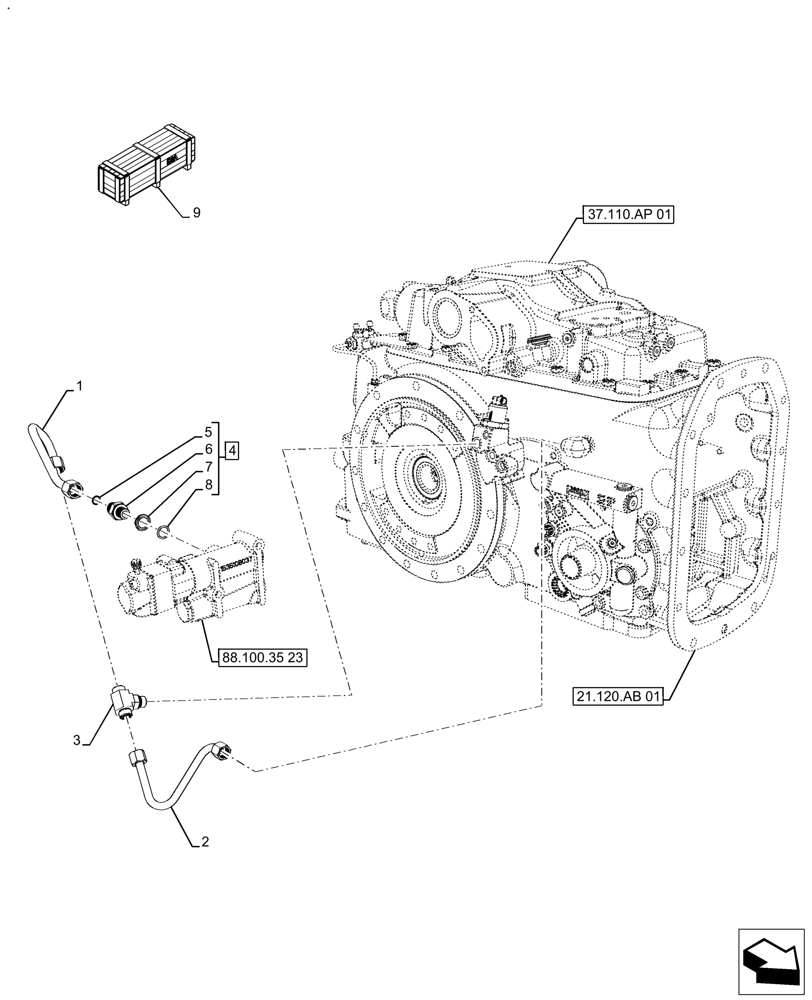 Схема запчастей Case IH FARMALL 130A - (88.100.35[26]) - VAR - 720370 - DIA KIT, TRAILER BRAKE (88) - ACCESSORIES