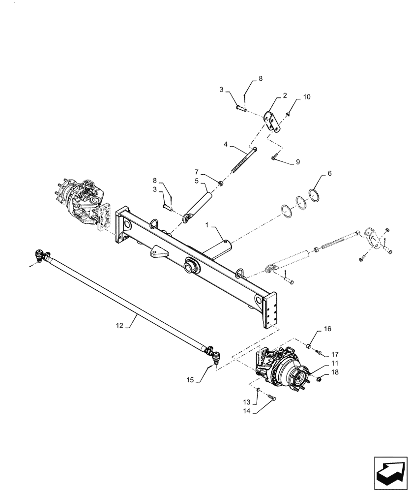 Схема запчастей Case IH AF4088 - (27.550.AJ[03]) - STEERING CYLINDER, REAR AXLE, POWERED (27) - REAR AXLE SYSTEM