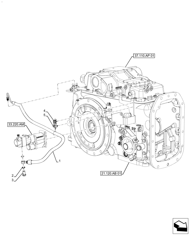 Схема запчастей Case IH FARMALL 130A - (33.220.ac[04]) - VAR - 330718 - TRAILER BRAKE, VALVE LINES (33) - BRAKES & CONTROLS