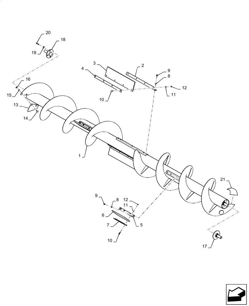 Схема запчастей Case IH RD163 - (58.120.02) - AUGER, 16 FT (58) - ATTACHMENTS/HEADERS