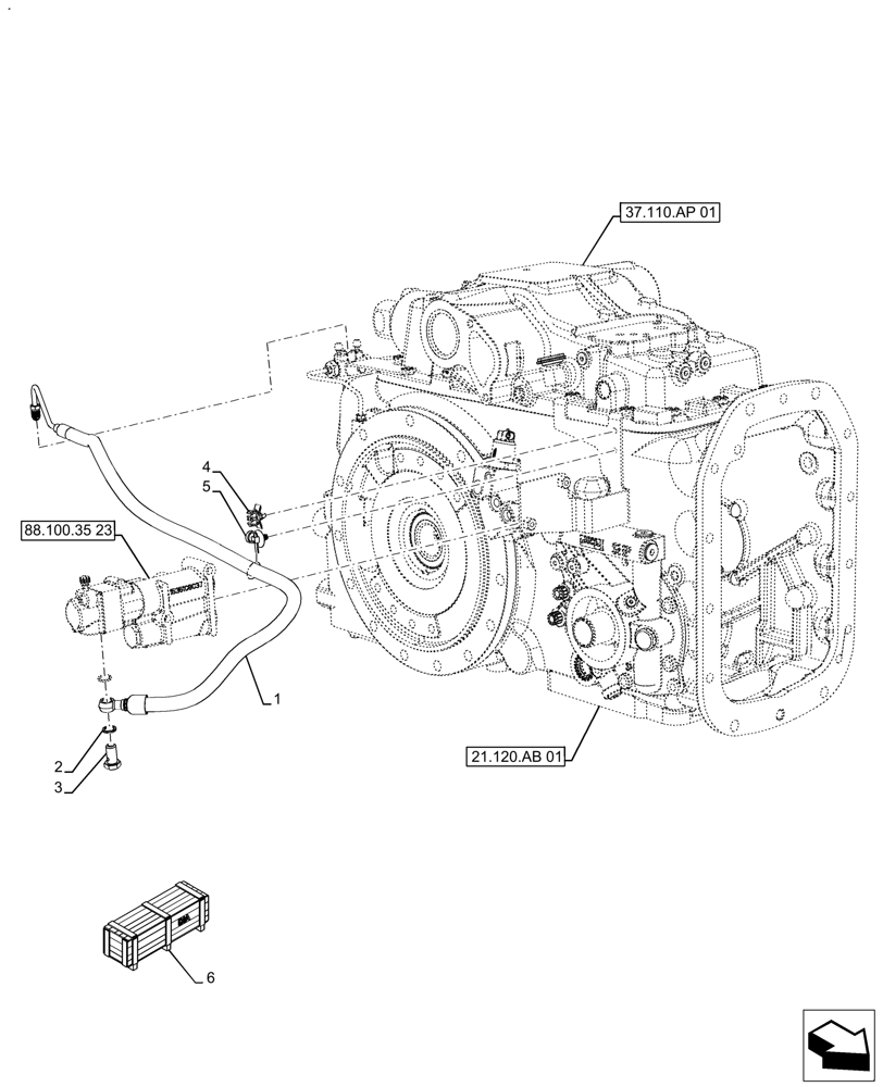 Схема запчастей Case IH FARMALL 110A - (88.100.35[25]) - VAR - 720370 - DIA KIT, TRAILER BRAKE (88) - ACCESSORIES