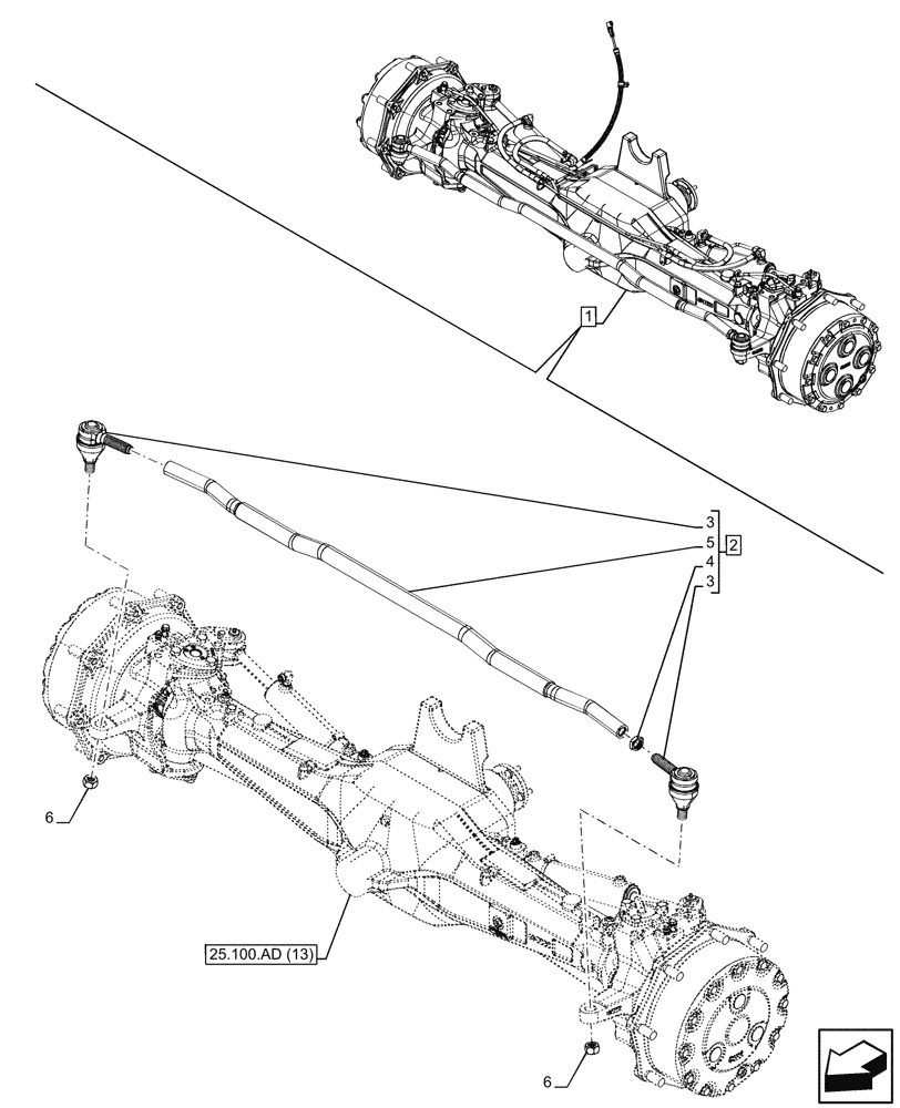 Схема запчастей Case IH PUMA 240 CVT - (41.106.AG[13]) - VAR - 758049 - SUSPENDED FRONT AXLE, W/ FRONT BRAKES, TIE-ROD ASSY (41) - STEERING