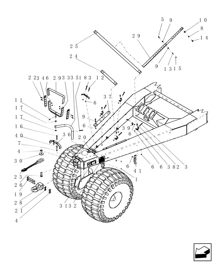 Схема запчастей Case IH ADX3380 - (E.10.B[02]) - FRONT FRAME - TOW BEHIND (BSN CBJ0004441) E - Body and Structure