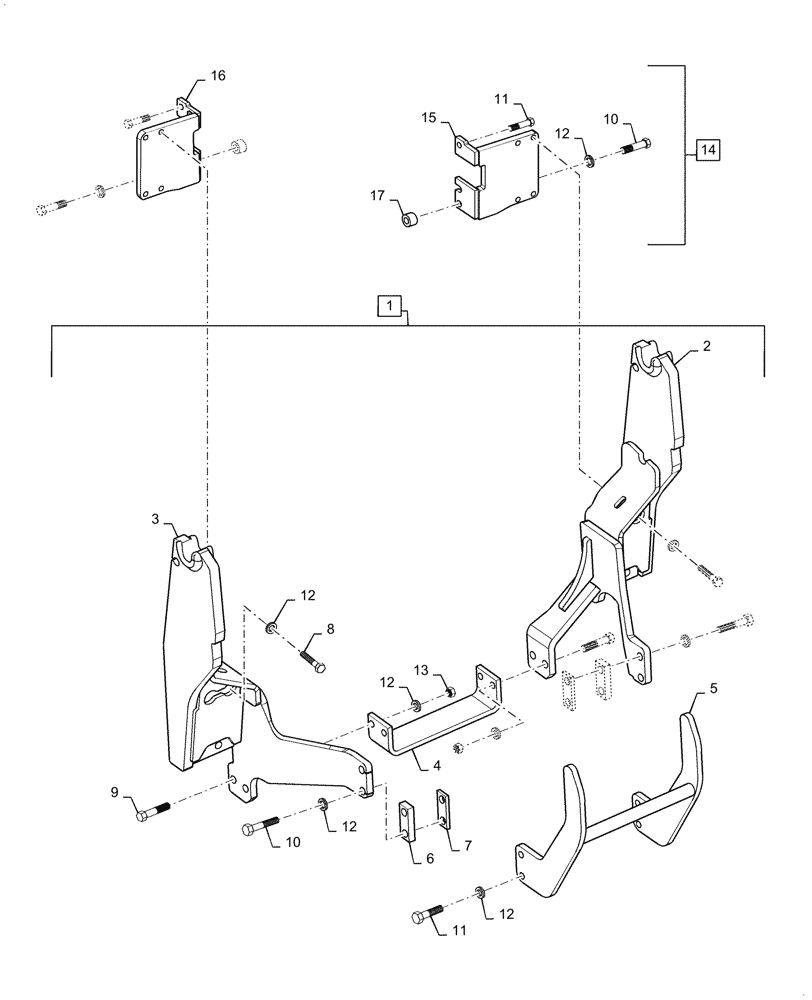 Схема запчастей Case IH LX720 - (39.100.010) - VAR - 730805006, 730651006 - SUBFRAME MOUNTING PARTS (39) - FRAMES AND BALLASTING