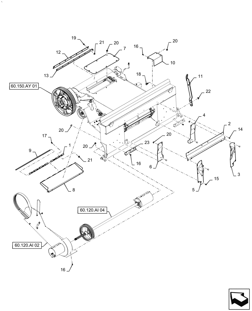 Схема запчастей Case IH AF4088 - (60.110.AF[01]) - FEEDER ASSY, HD (60) - PRODUCT FEEDING