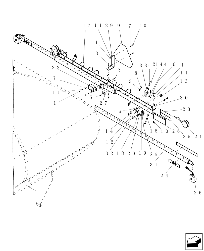 Схема запчастей Case IH ADX3380 - (A.40.A[02]) - TRANSPORT LIGHTING (BSN CBJ0004441) A - Distribution Systems