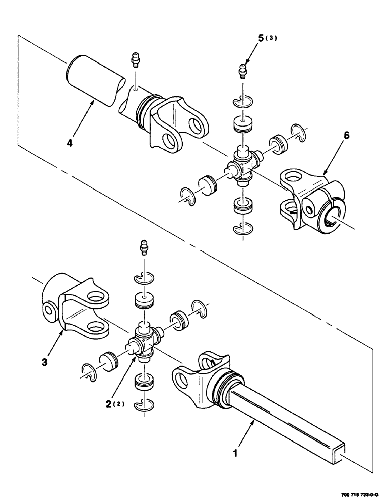 Схема запчастей Case IH SC414 - (2-06) - U-JOINT ASSEMBLY (UPPER - 14 FOOT), (700715723 U-JOINT ASSEMBLY COMPLETE) (09) - CHASSIS