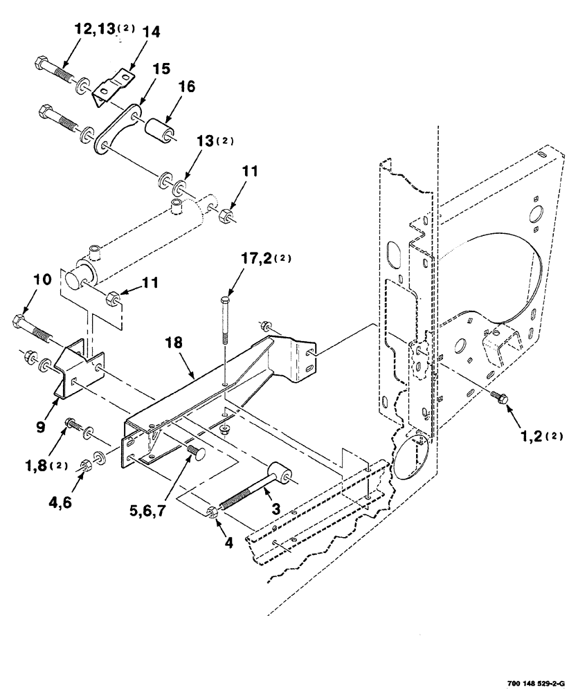 Схема запчастей Case IH RS561A - (8-046) - HYDRAULIC CYLINDER MOUNTING ASSEMBLY,  MESH WRAP (07) - HYDRAULICS