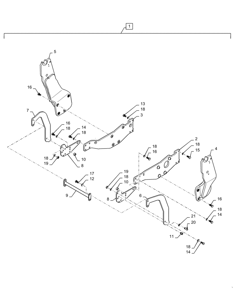 Схема запчастей Case IH LX760 - (39.100.270) - VAR - 730783006 - SUBFRAME MOUNTING PARTS (39) - FRAMES AND BALLASTING