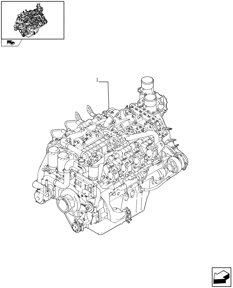 Схема запчастей Case IH F4HE9687G J101 - (0.02.1) - ENGINE ASSY (504115130) 