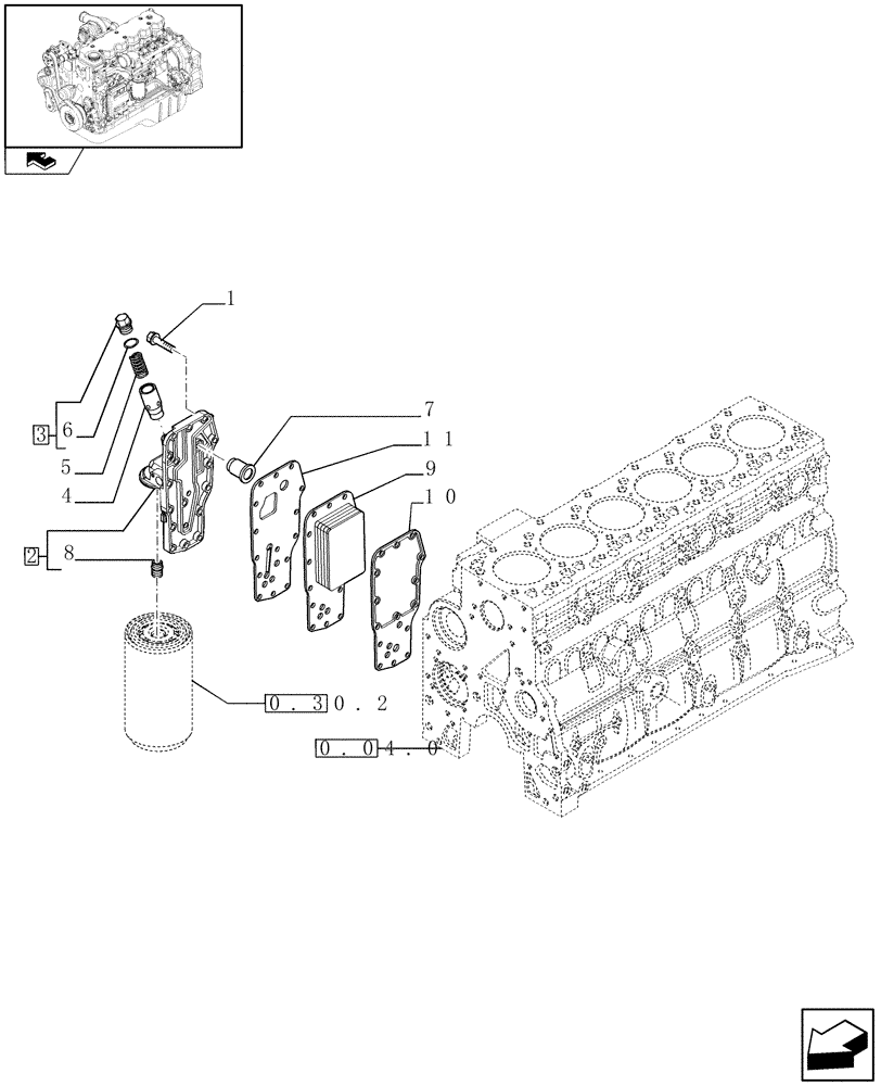 Схема запчастей Case IH F4HE9687G J101 - (0.31.5) - HEAT EXCHANGER - ENGINE (2853603) 