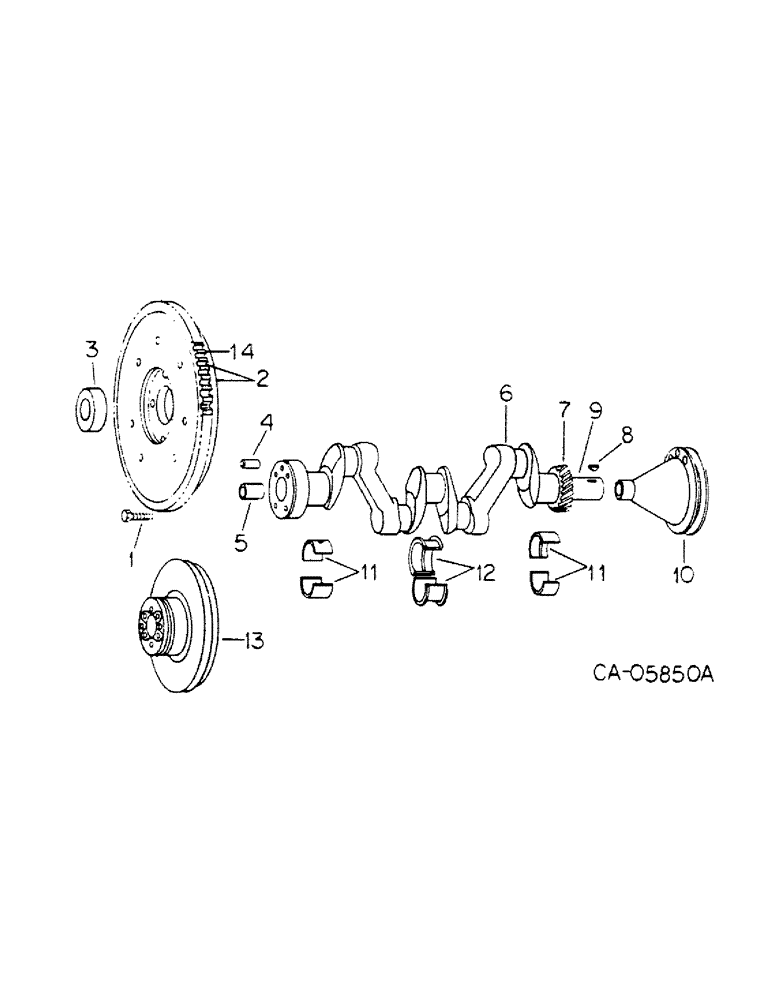 Схема запчастей Case IH 185 - (12-08) - POWER, C-60 ENGINE, CRANKSHAFT AND RELATED PARTS Power