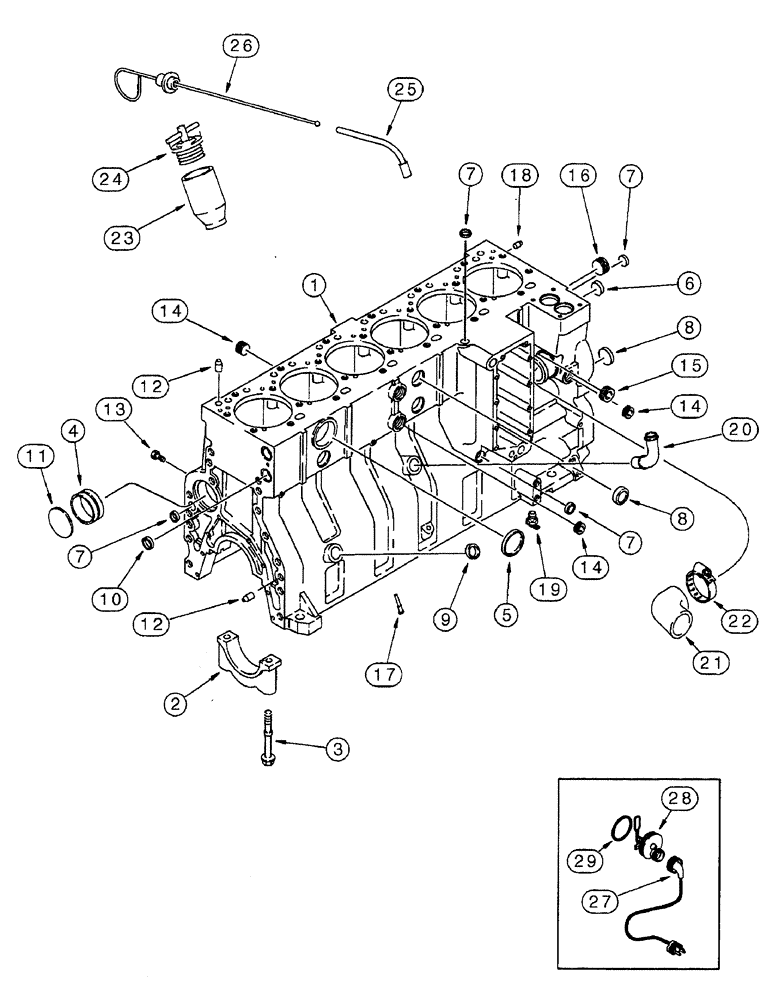 Схема запчастей Case IH 7240 - (2-092) - CYLINDER BLOCK, 6TA-830 ENGINE, PRIOR TO TRACTOR PIN JJA0064978 (02) - ENGINE