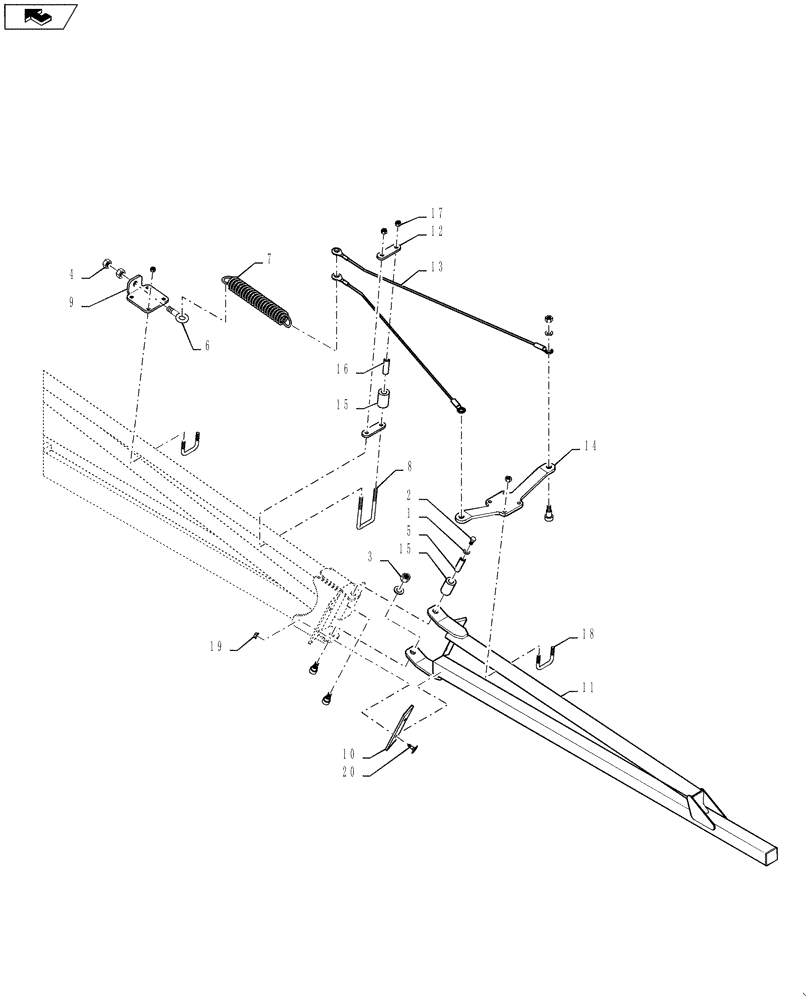 Схема запчастей Case IH 3330 - (39.100.06[01]) - 90’ BOOM BREAKAWAY ASSEMBLY, ENDING 10/2008 (39) - FRAMES AND BALLASTING