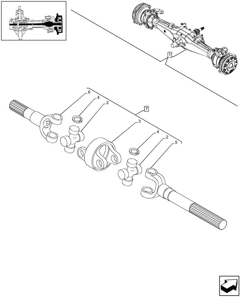 Схема запчастей Case IH JX95 - (1.40.5/11) - 4WD FRONT AXLE, PLANETARY CARRIER SHAFT, LH - FOR HIGH CLEARENCE VERSION (04) - FRONT AXLE & STEERING