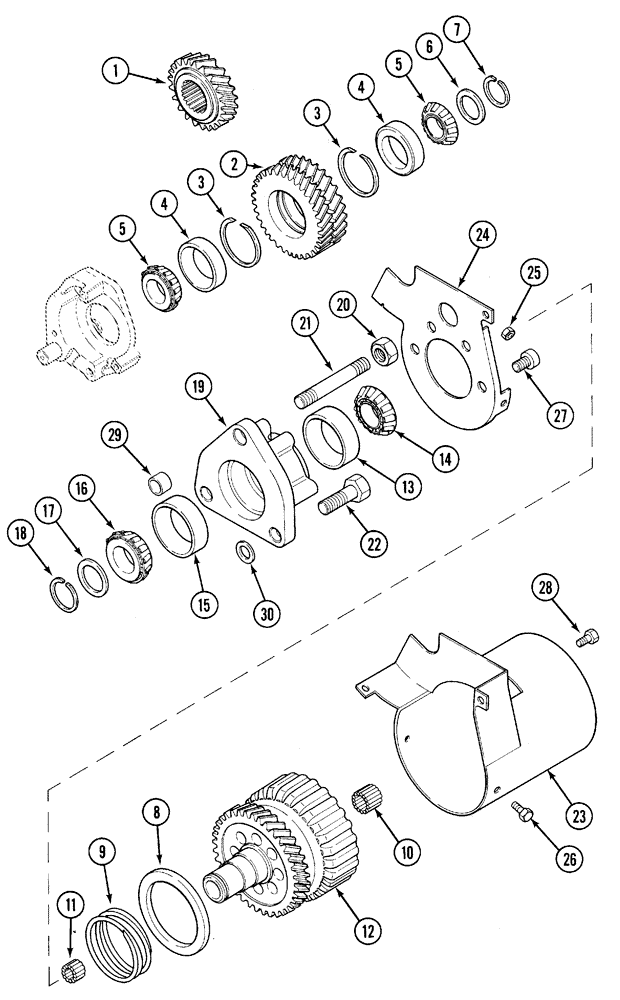 Схема запчастей Case IH 5140 - (6-098) - MFD, DRIVE AND IDLER GEARS (06) - POWER TRAIN