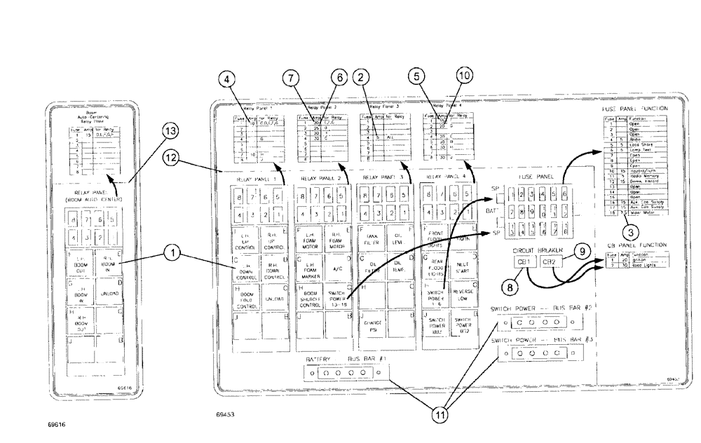 Схема запчастей Case IH SPX3185 - (12-005) - ELECTRICAL - FUSE & RELAY PANEL (06) - ELECTRICAL