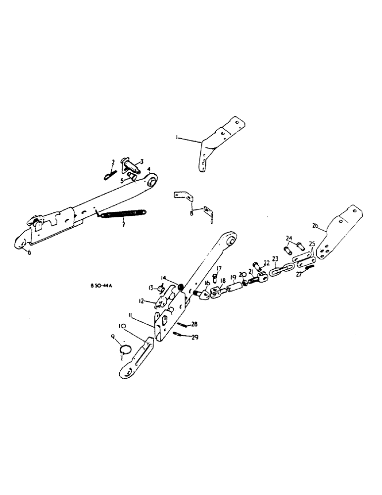 Схема запчастей Case IH 784 - (09-10) - FRAME, LOWER LINKS, THREE POINT HITCH, 33 INCH TELESCOPIC LOWER LINKS & OUTSIDE CHECK CHAINS (12) - FRAME