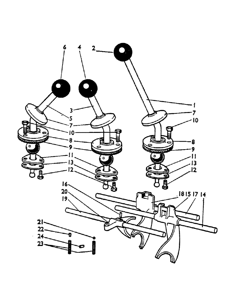 Схема запчастей Case IH 780 - (032) - SELECTOR MECHANISM Gearbox