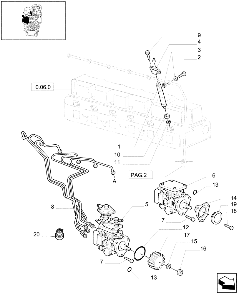 Схема запчастей Case IH MXM175 - (0.14.0[01]) - FUEL SYSTEM (01) - ENGINE