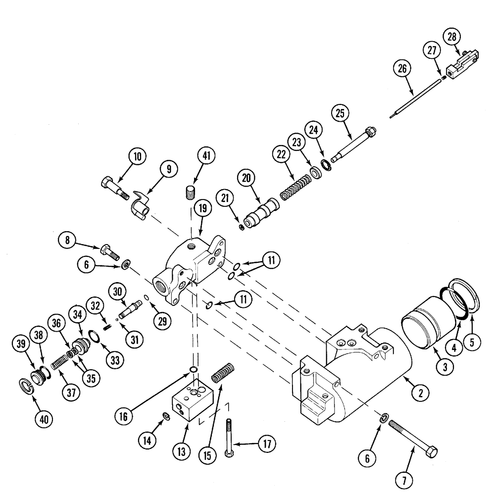 Схема запчастей Case IH C50 - (08-20) - DRAFT CONTROL CYLINDER AND VALVE (08) - HYDRAULICS