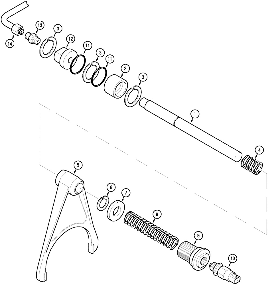 Схема запчастей Case IH CX50 - (06-29) - DIFFERENTIAL LOCK INTERNAL (06) - POWER TRAIN