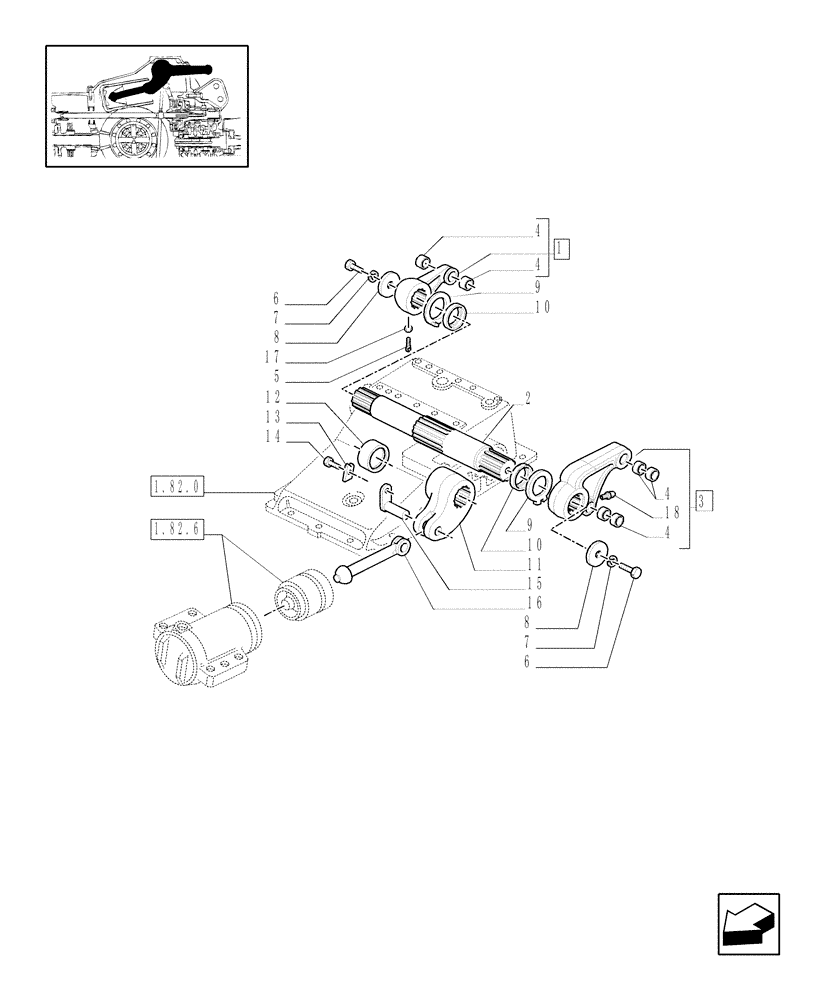 Схема запчастей Case IH MXM140 - (1.82.8) - LIFTER, ROCK SHAFT AND ASSOCIATES (HYDRAULIC LIFT) (07) - HYDRAULIC SYSTEM