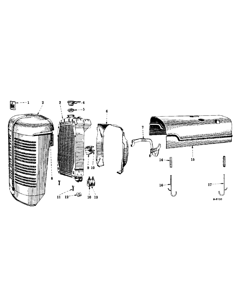 Схема запчастей Case IH SUPER A-1 - (148) - CHASSIS, RADIATOR AND CONNECTIONS, GRILLE AND HOOD, SERIAL NO. 356001 AND UP (12) - CHASSIS