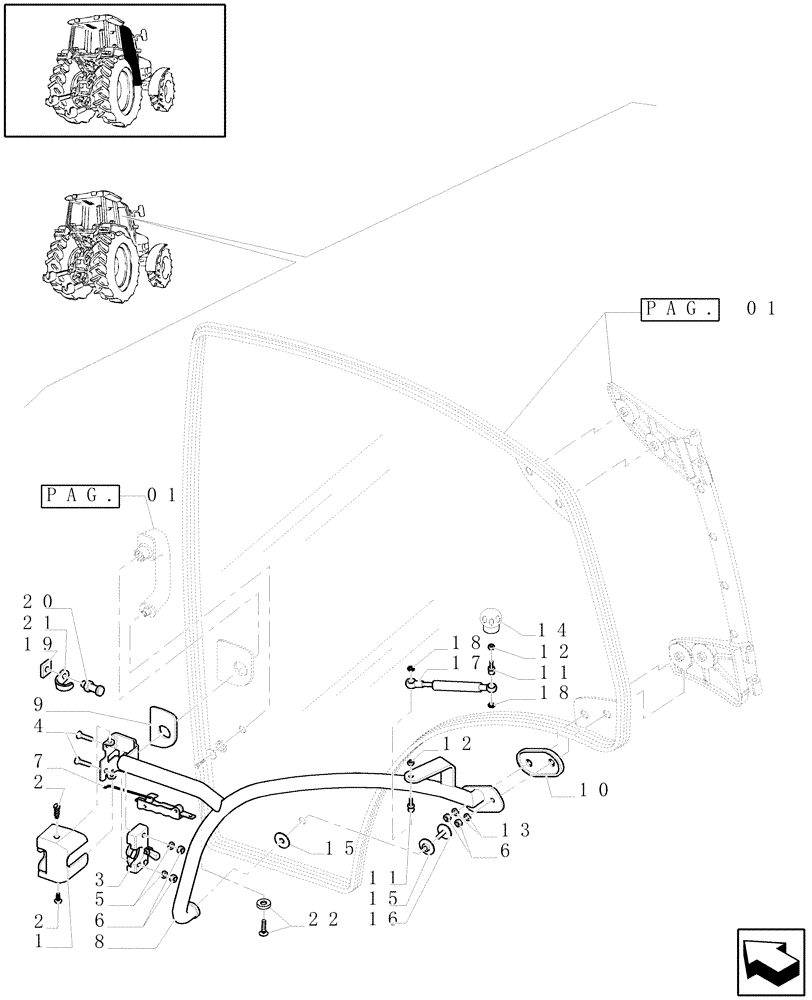 Схема запчастей Case IH MXU135 - (1.92.2[02]) - DOORS - C5521 (10) - OPERATORS PLATFORM/CAB