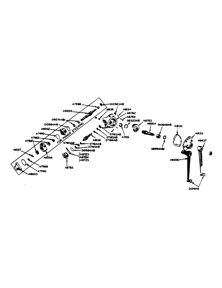 Схема запчастей Case IH 400-SERIES - (154) - MECHANICAL & POWER STEERING GEAR, FOR STANDARD 4-WHEEL TRACTOR (05) - STEERING