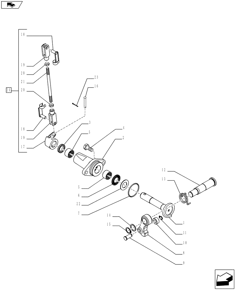 Схема запчастей Case IH FARMALL 75C - (33.110.01) - PARKING BRAKE - BRAKE TIE-ROD AND CAM - NAR - W/CAB (33) - BRAKES & CONTROLS