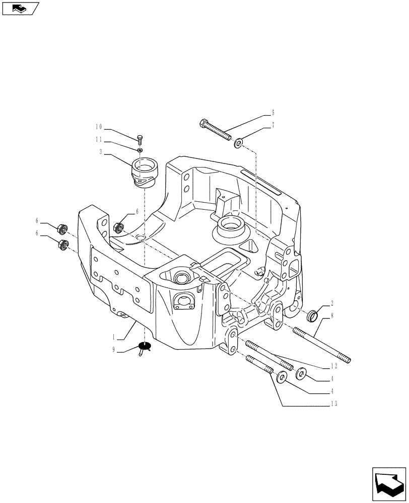 Схема запчастей Case IH PUMA 215 - (25.100.0101[01]) - CLASS 4 4WD FRONT AXLE WITH ACTIVE SUSPENSION SKY HOOK - SUPPORT - C7090 (VAR.720463-728212) (25) - FRONT AXLE SYSTEM