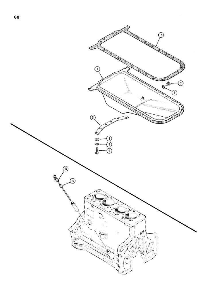 Схема запчастей Case IH 336BD - (060) - OIL PAN, ENGINE LESS FUEL DEVICE, 336BD AND 301BD NATURALLY ASPIRATED ENGINES 