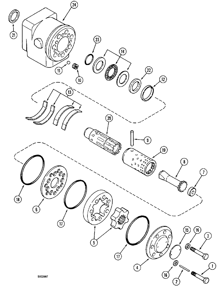 Схема запчастей Case IH 1644 - (5-08) - STEERING HAND PUMP (04) - STEERING