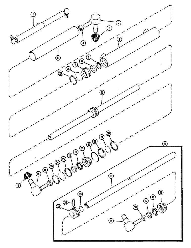 Схема запчастей Case IH 2390 - (5-156) - STEERING CYLINDER (05) - STEERING