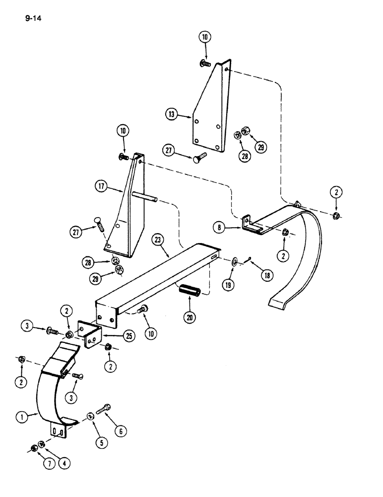 Схема запчастей Case IH 1620 - (9-014) - SEPARATOR DRIVE SHIELDS (13) - FEEDER