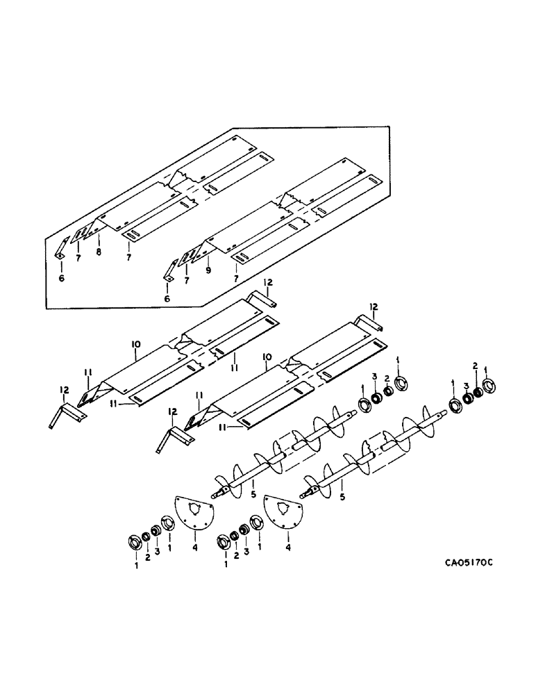 Схема запчастей Case IH 1470 - (26-03) - GRAIN TANK, GRAIN TANK BOTTOM AUGERS Grain Tank