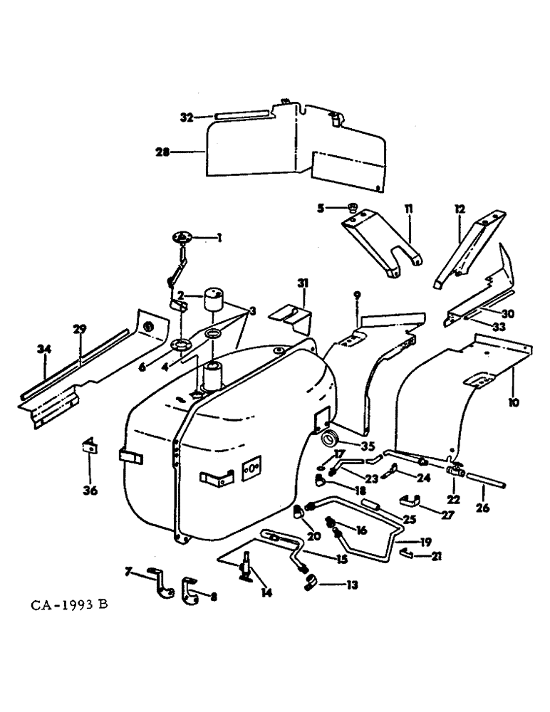 Схема запчастей Case IH 1566 - (12-04) - POWER, FUEL TANK, SUPPORTS AND TUBING, 1566 TRACTORS Power