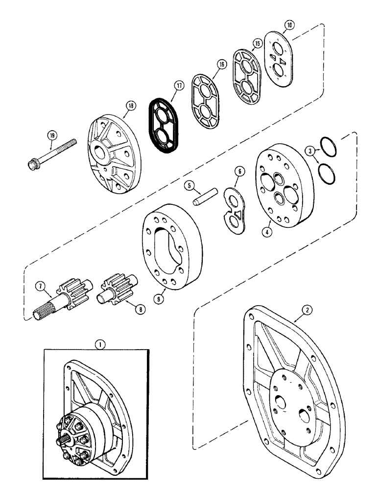 Схема запчастей Case IH 1370 - (340) - A64174 HYDRAULIC PUMP (08) - HYDRAULICS