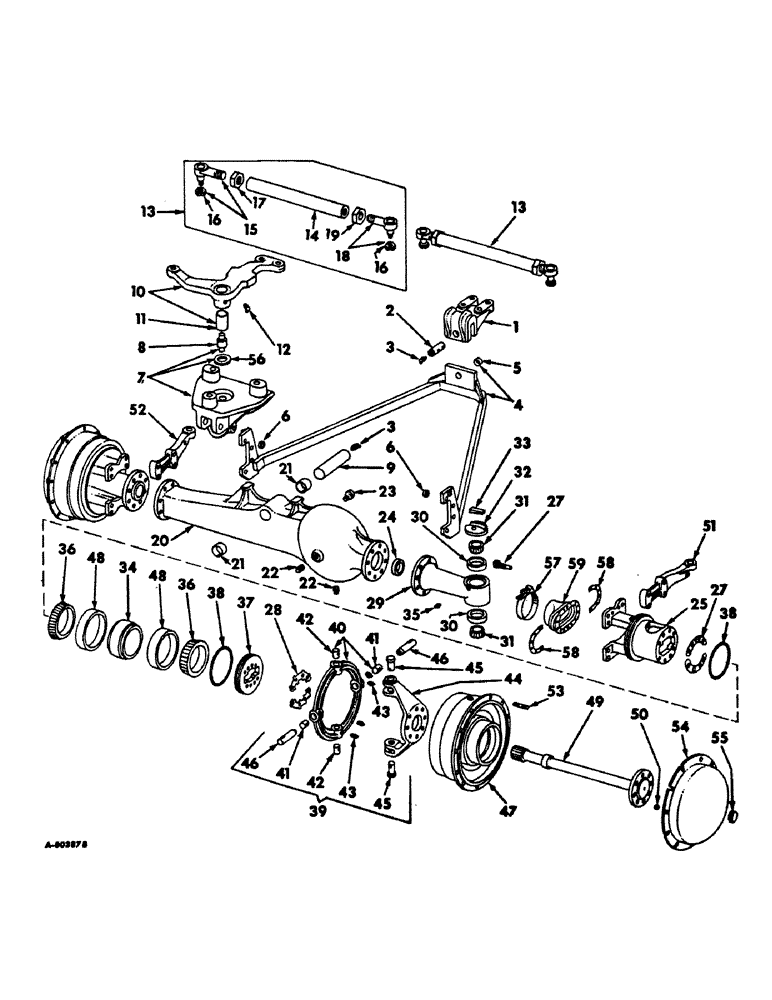 Схема запчастей Case IH 21206 - (B-17) - POWER TRAIN, FRONT AXLE AND CONNECTIONS, INTERNATIONAL TRACTORS WITH ALL WHEEL DRIVE (03) - POWER TRAIN