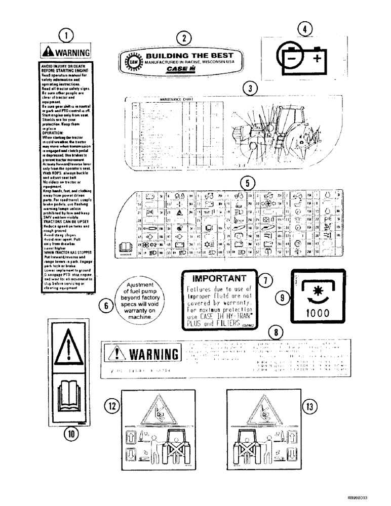 Схема запчастей Case IH MX200 - (9-152) - DECALS, ENGLISH (09) - CHASSIS/ATTACHMENTS