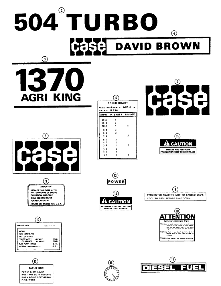 Схема запчастей Case IH 1370 - (442) - DECALS, USED PRIOR TO P.I.N. 8797501 (09) - CHASSIS/ATTACHMENTS