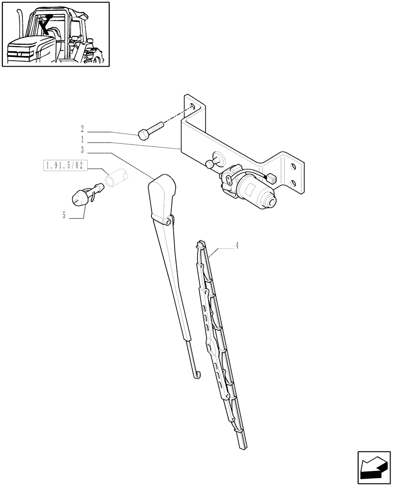 Схема запчастей Case IH MXU135 - (1.91.5[02]) - FRONT WINDSHIELD WIPER (10) - OPERATORS PLATFORM/CAB