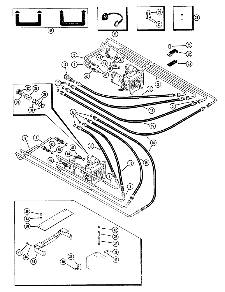 Схема запчастей Case IH 2470 - (329A) - REMOTE HYDRAULICS COUPLING KIT, FIELD INSTALLED (08) - HYDRAULICS