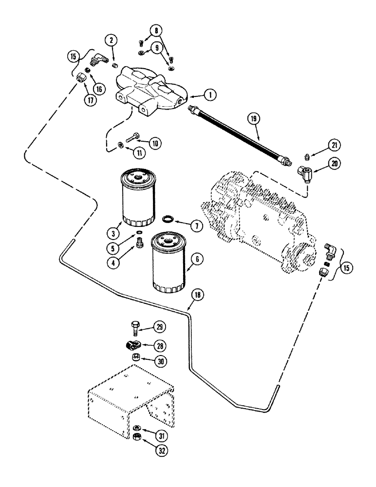 Схема запчастей Case IH 2394 - (3-06) - FUEL INJECTION FILTER SYSTEM, 504BDT DIESEL ENGINE (03) - FUEL SYSTEM