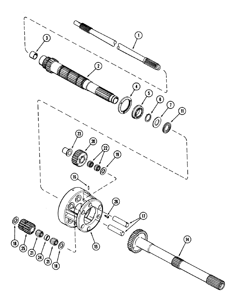 Схема запчастей Case IH 2594 - (6-040) - TRANSMISSION, PLANETARY, 12 SPEED TRANSMISSION, PRIOR TO TRANSMISSION SERIAL NO. 16260432 AND AFTER (06) - POWER TRAIN